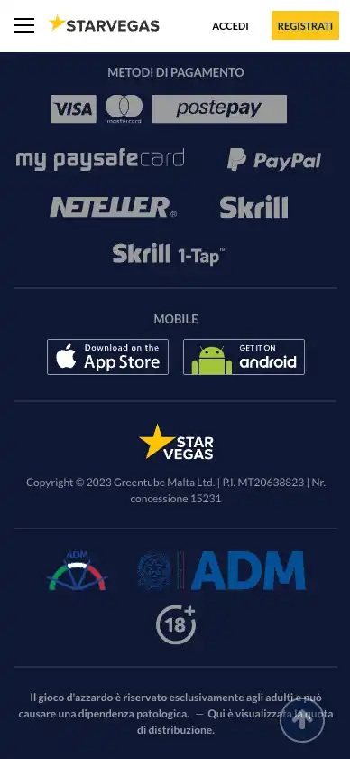 Pagamenti del casinò StarVegas