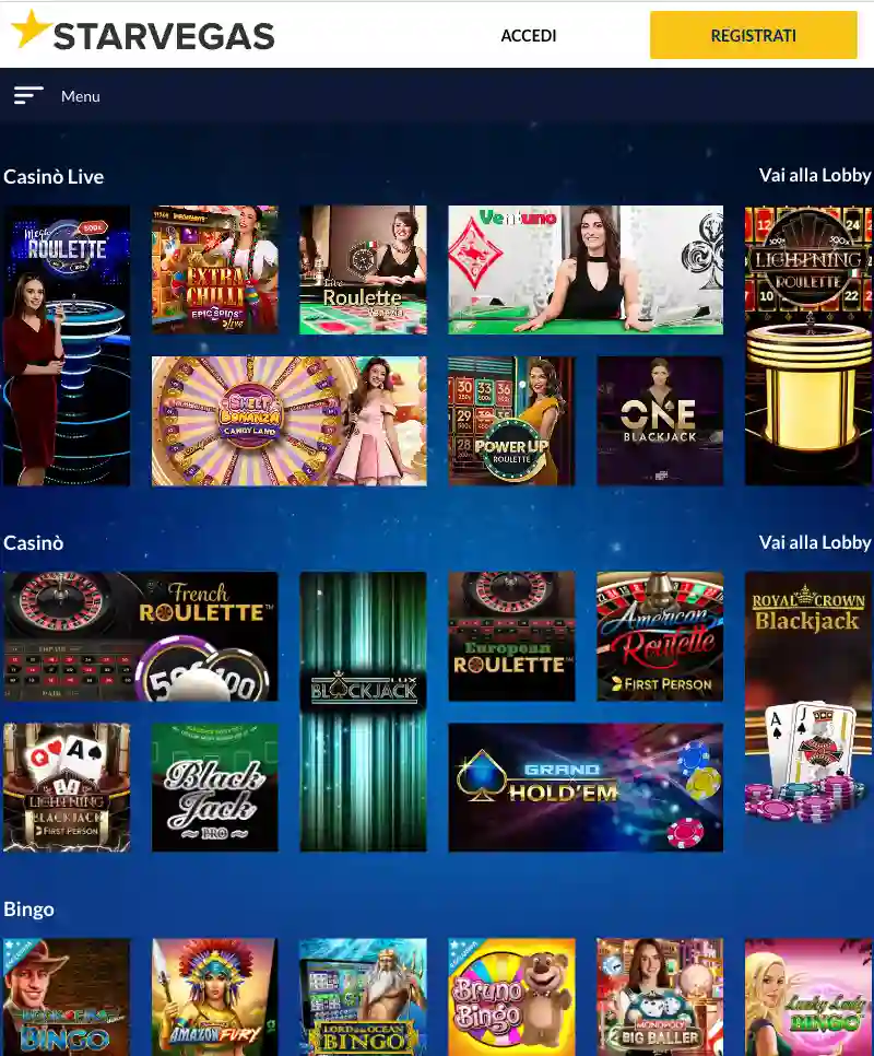 Starvegas Casino Giochi da tavolo